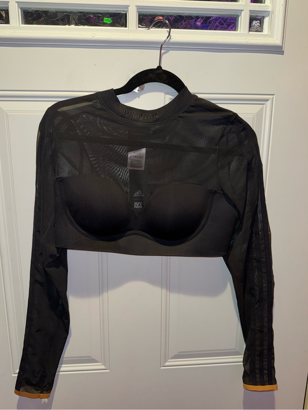 NWT Adidas x Beyonce Ivy Park Mesh Crop Top - Black - Size L